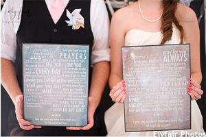 Framed wedding vows