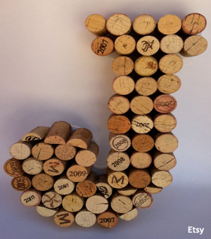 wine cork monogram