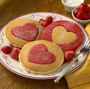 heartshapedpancakes 300x297 11 Breakfast In Bed Ideas for Valentines Day