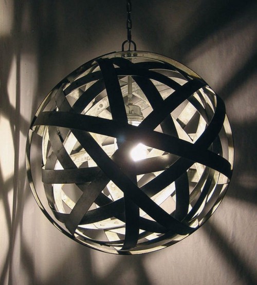 globe chandelier recycled