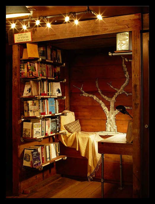 A treehouse library makes reading an adventure.