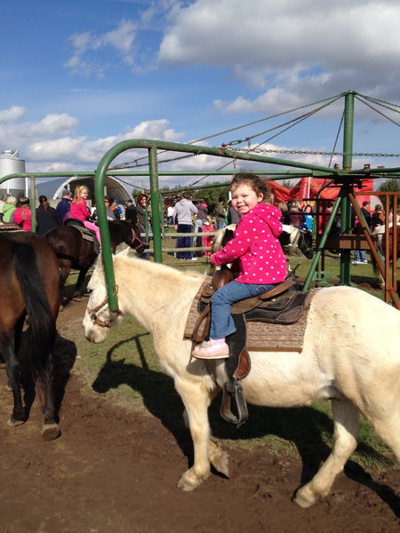 Riding a pony as part of one of the many fall activities in the Grand Rapids area