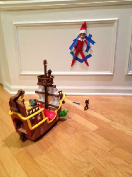 Elf on the Shelf attacked by pirates