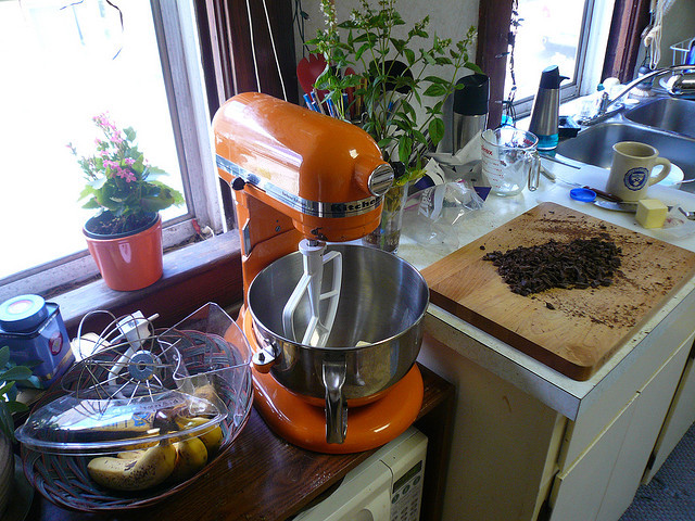 orange kitchenaid mixer