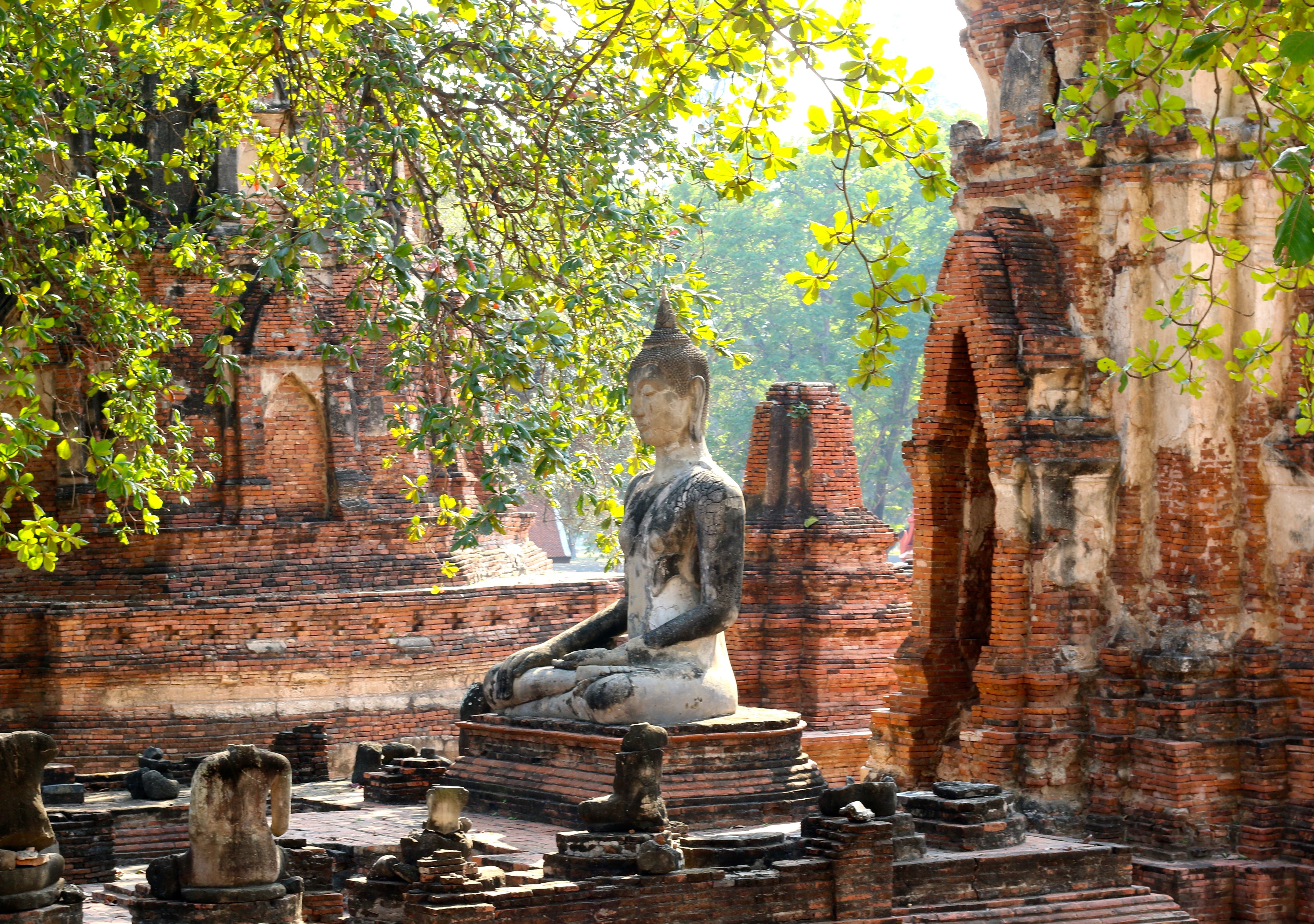The ruins at Wat Mahathat in Ayutthaya, Thailand