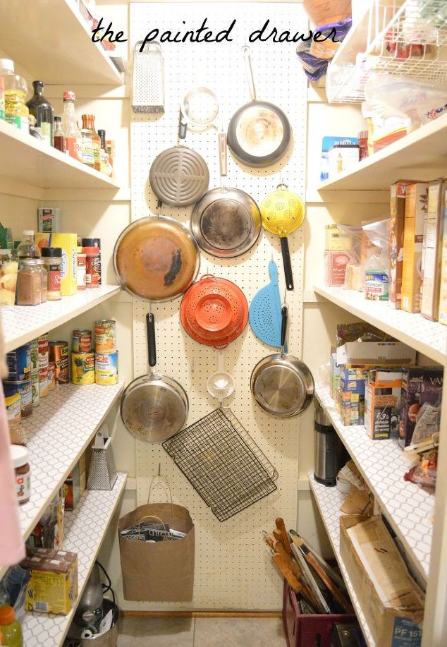 Add a pegboard to a pantry wall