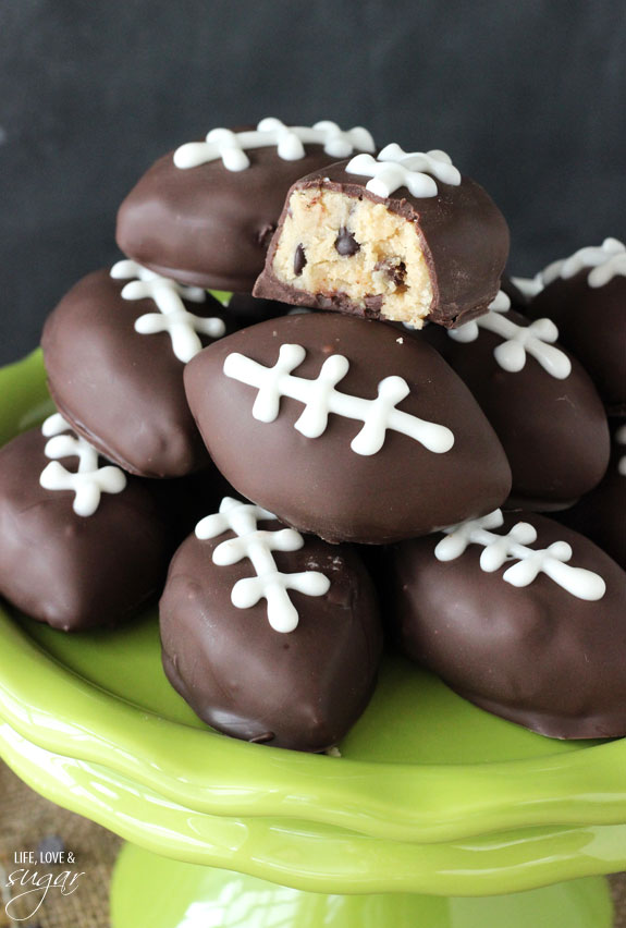 chocolate cookie dough footballs