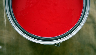 Entryway Decor: Red Paint