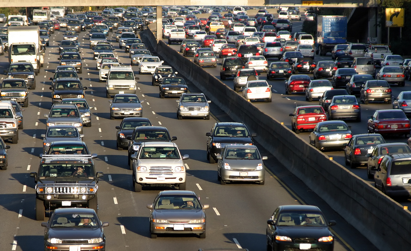Heavy traffic jam in Los Angeles California