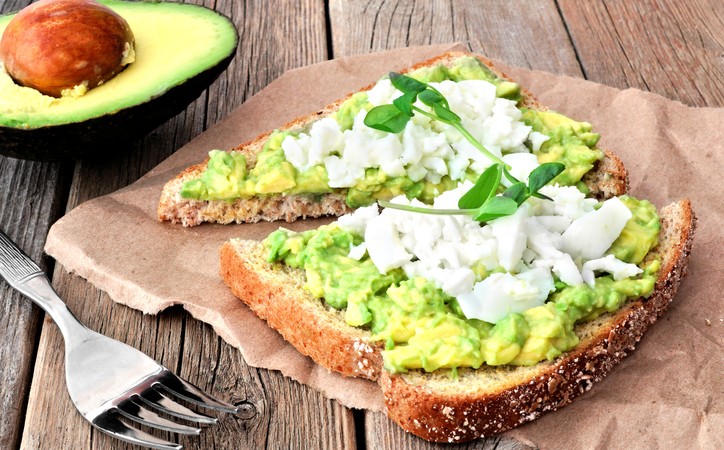 Avocado toast with egg whites and pea shoots - Coldwell Banker Blue Matter