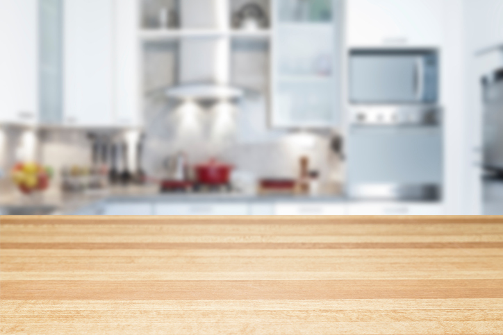 Empty kitchen countertop